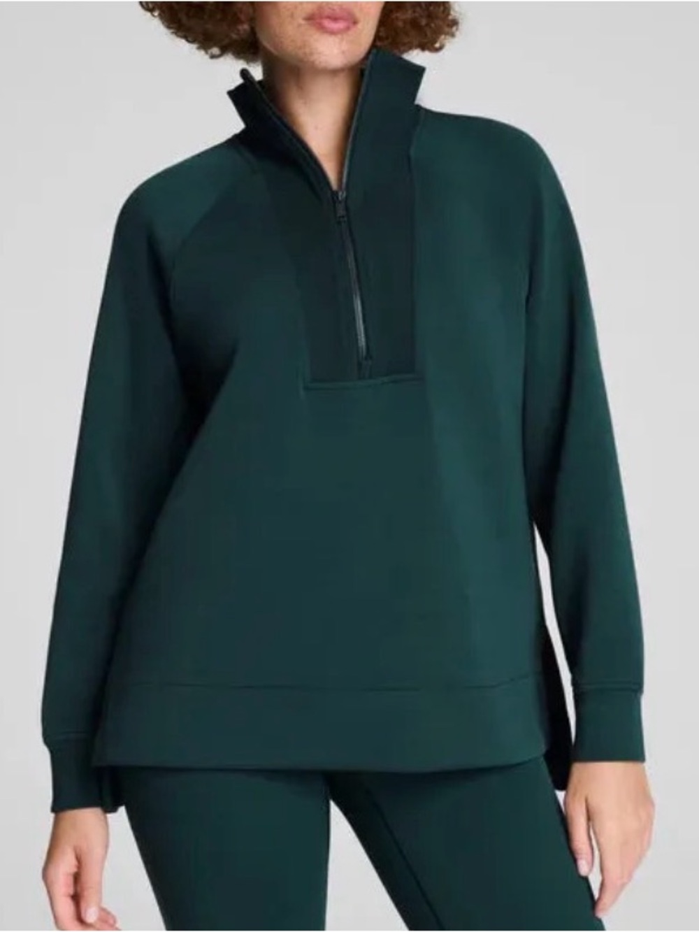 NWT SPANX Women's Dark Green Half-Zip